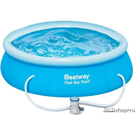 Бассейн BESTWAY Fast Set Pool с надувным бортом, фильтрующий насос 57270